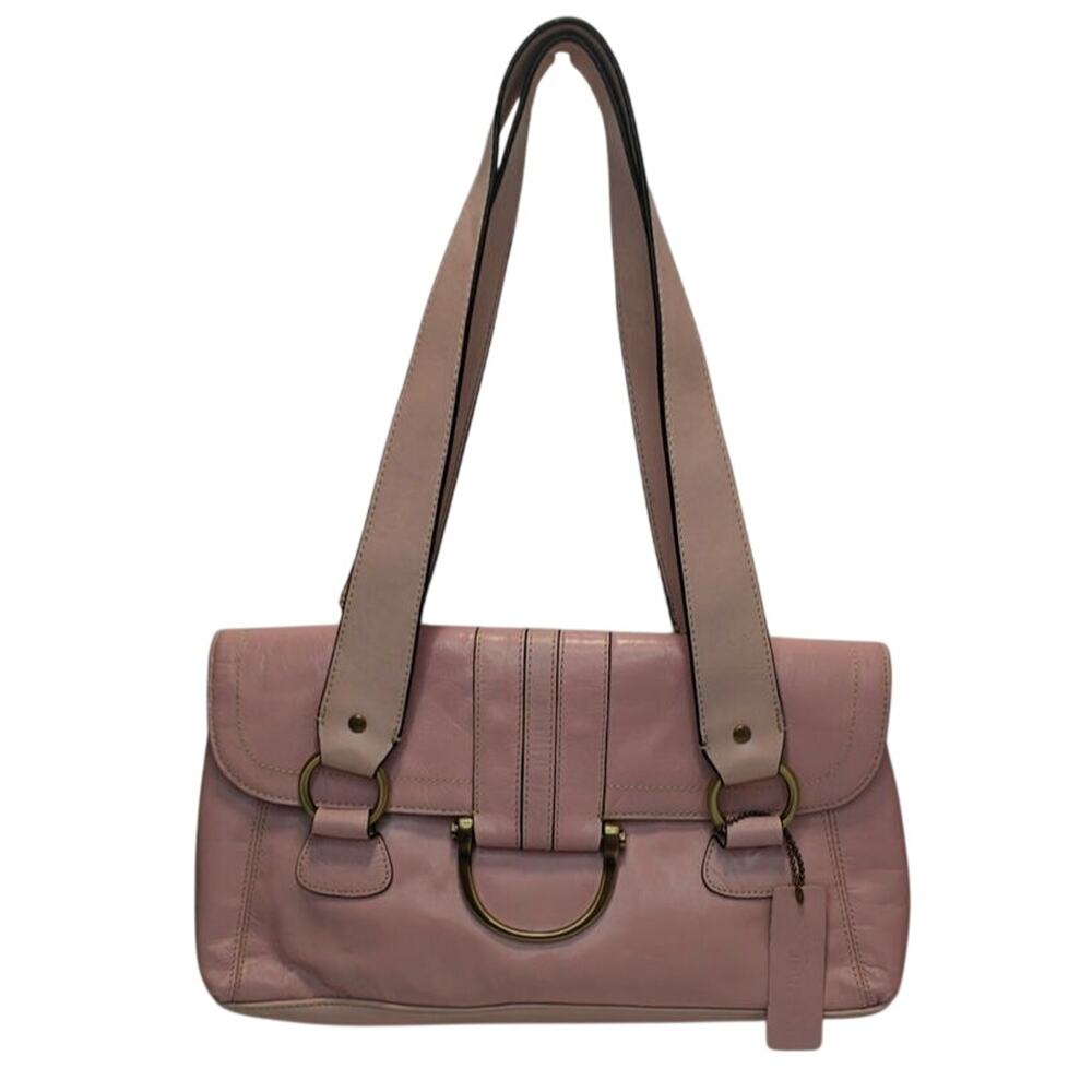 Vintage Pink leather Shoulder bag w/ gold hardwear